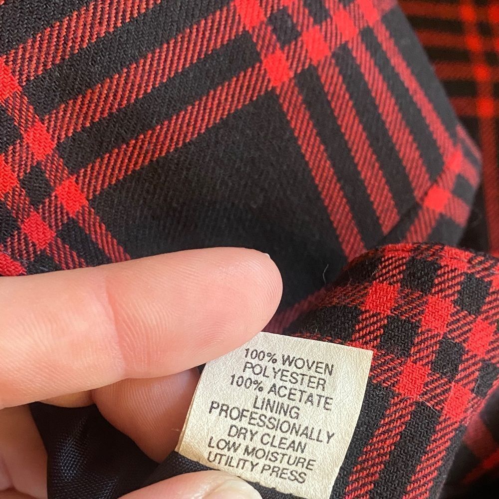 Vintage Worthington Red and Black Checkered Double Button Blazer - Picture 8 of 8